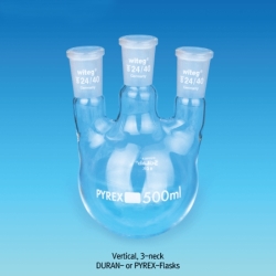 DURAN glass 3 Joint Neck Round Bottom Flasks(2), 3 öũ