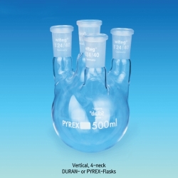 DURAN glass 4 Joint Neck Round Bottom Flasks(2), 4 öũ