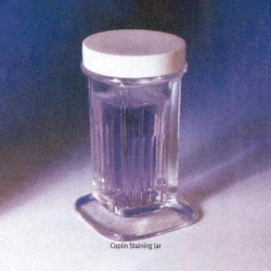 White Screwcap Coplin Staining Jars, Glass Ʈ